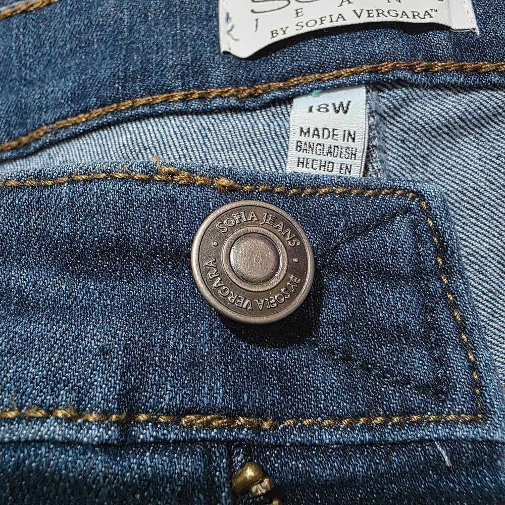 Sofia Vergara Curvy Skinny Ankle High Rise Cropped Jeans Women's Size 18W Blue - Picture 9 of 11